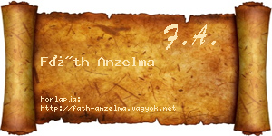 Fáth Anzelma névjegykártya